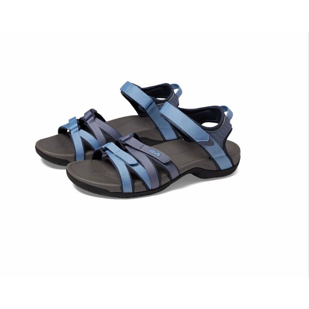 Teva Tirra Women’s Strappy Sport Hiking Sandals Blue Multi Grey NIB